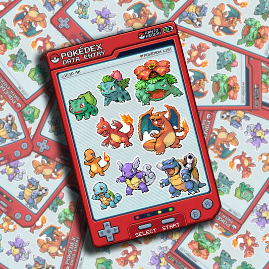 Pokemon Starters Sticker sheet