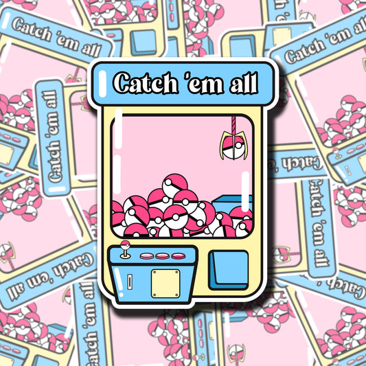 Poke Ball Claw Machine Sticker