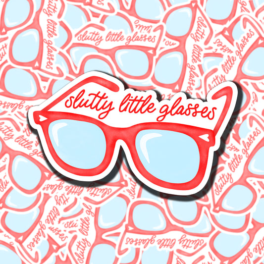 Slutty Little Glasses Sticker