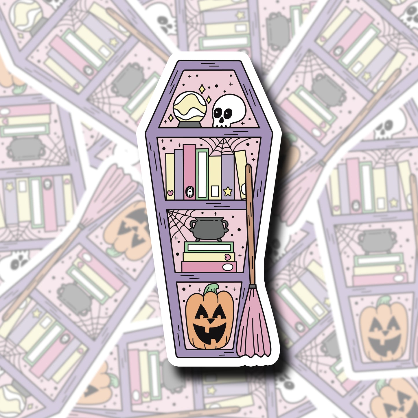 Spooky Bookshelf Sticker
