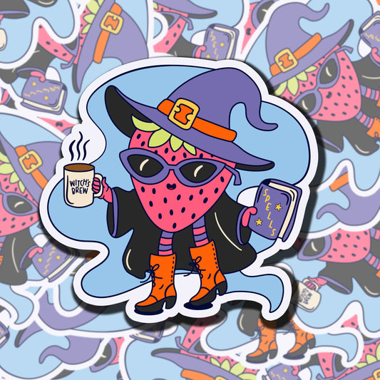 Spooky Strawberry Stikcer