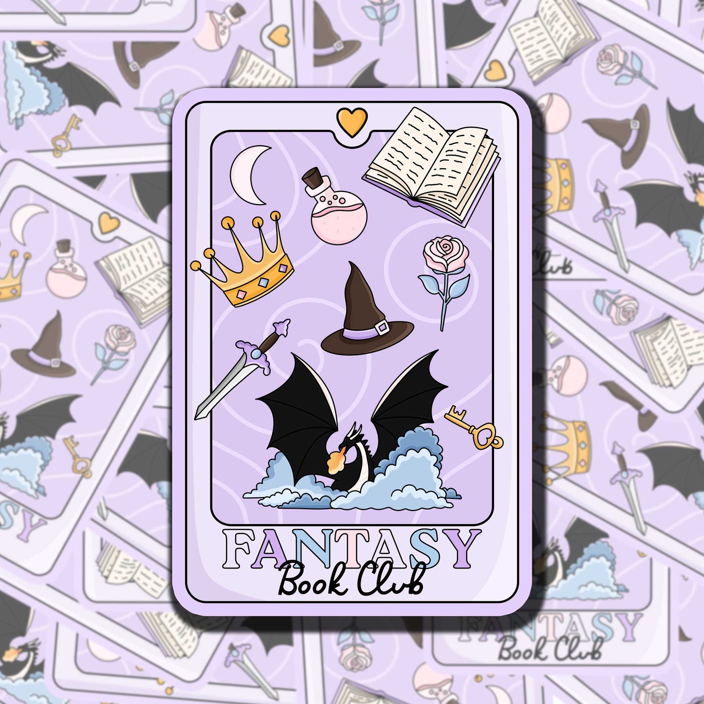Fantasy Book Club Tarot Card Sticker