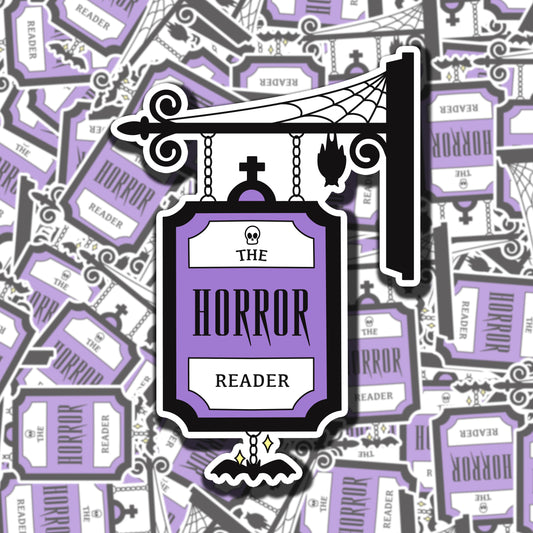 Bookish Horror Tavern Sign Sticker