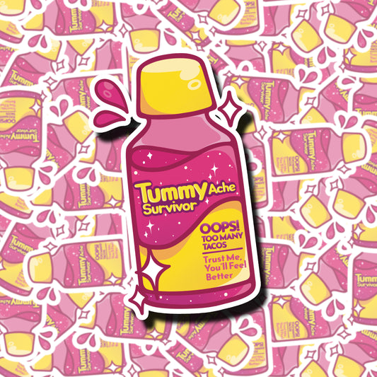 Tummy Ache Survivor Sticker