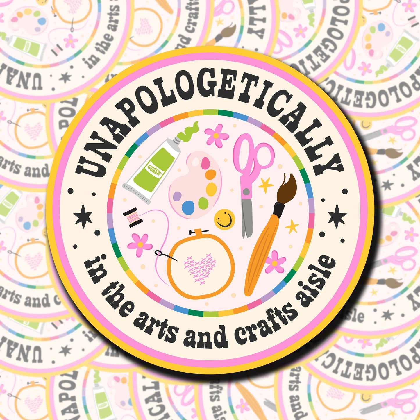 In The Crafts And Arts Aisle Sticker