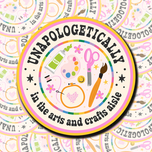 In The Crafts And Arts Aisle Sticker