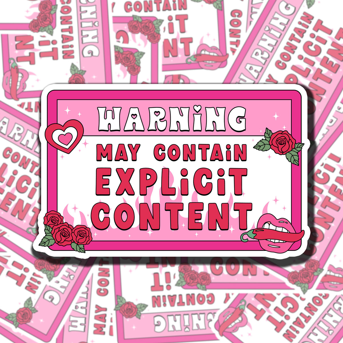 Warning, Explicit Content Stikcer