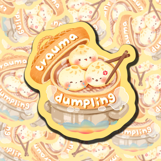 Trauma Dumpling Sticker